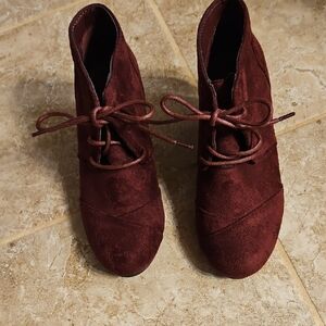 Dream Pairs Burgundy Ankle Booties